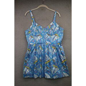 Kaeli Smith Babydoll Mini Dress-Medium-Nautical-Lined-Adj. Straps-Preppy